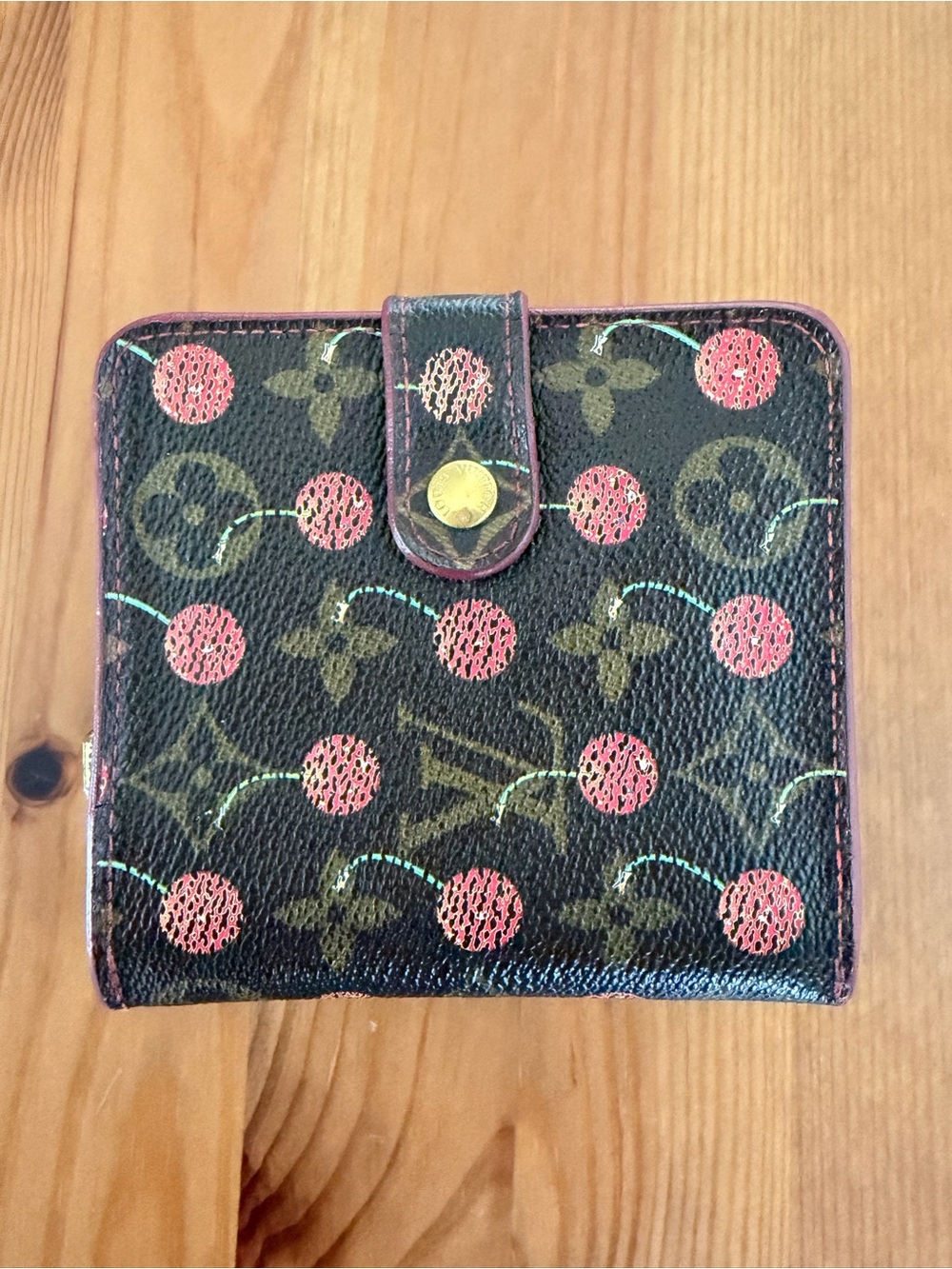 Louis Vuitton LV Monogram Murakami Cerises Cherries Compact Zippe Wallet